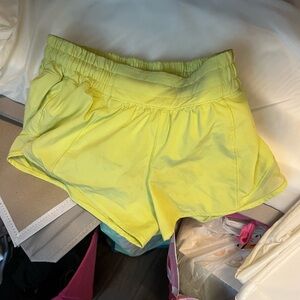 Neon Yellow Lululemon Hottt Hot Shorts 2.5”